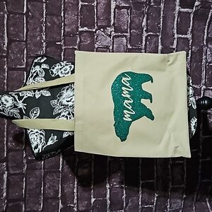 Canvas Tote Sparkle Mama Bear NWOT